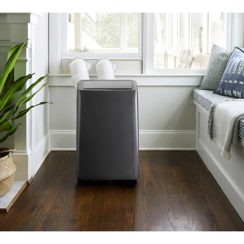 10000-BTU DOE (115-Volt) Grey Vented Wi-Fi Enabled Portable Air Conditioner with Remote Cools 550-Sq Ft